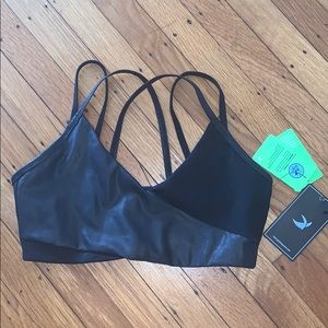Glyder Sports Bra Faux Leather Size Medium